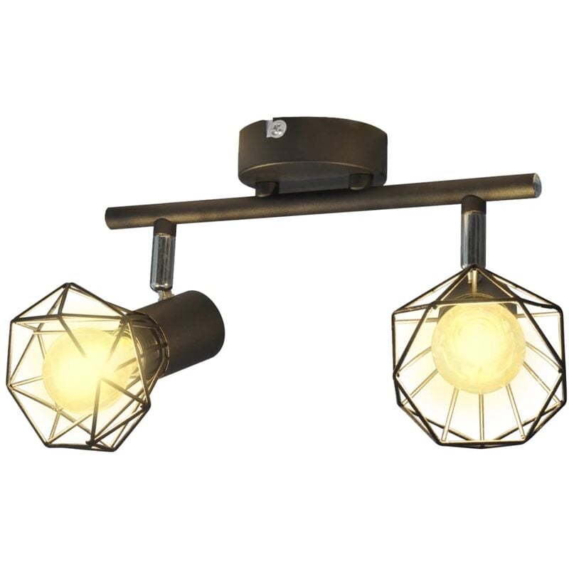 

Lámpara LED de techo, estilo industrial, dos focos negro - Negro