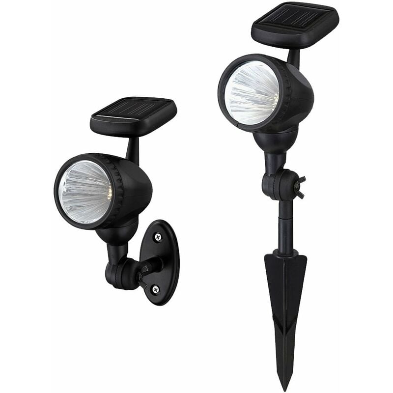 

Lámpara LED enchufable para exteriores, lámpara solar, iluminación de jardín, negro