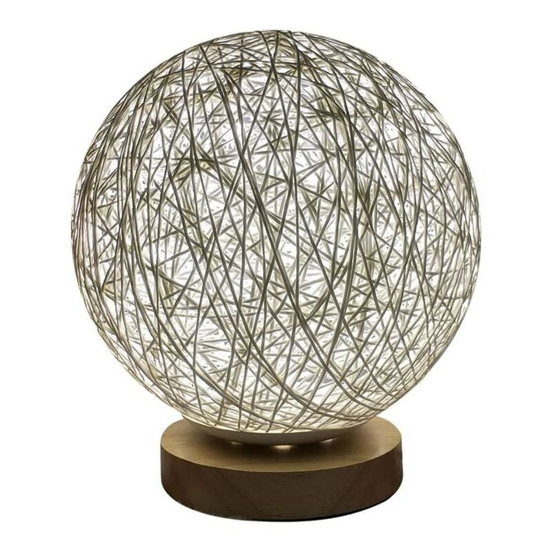 

Abcrital - Lámpara LED para decoración del hogar, lámpara de mesa de ratán con atenuación USB, lámpara de noche, lámpara de noche de metal retro (A,