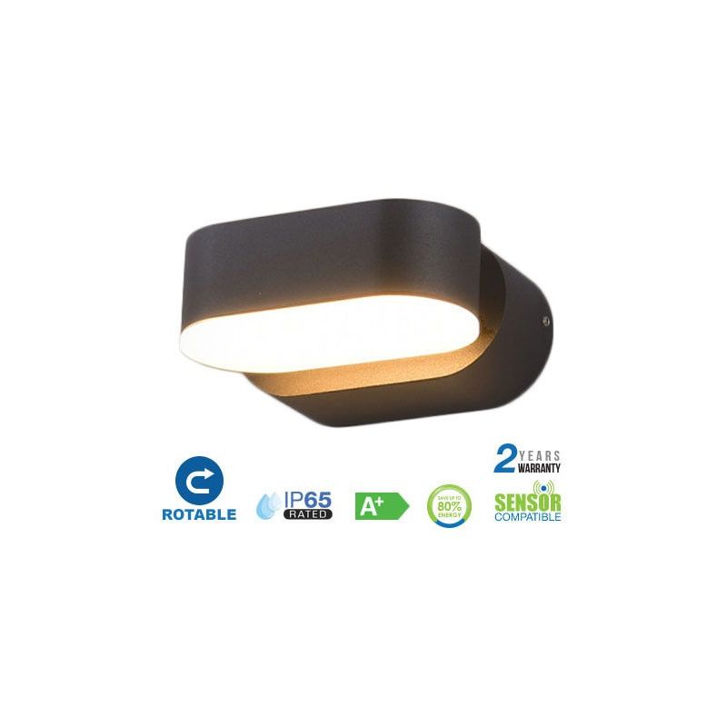 

Aplique LED de pared serie Rotable 6W 350° IP65 Gris Temperatura de color - 4000K Blanco natural