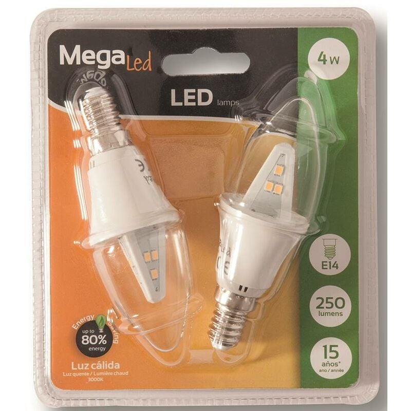 

Lámpara led vela (2uni) 4w e14 calida 3000k