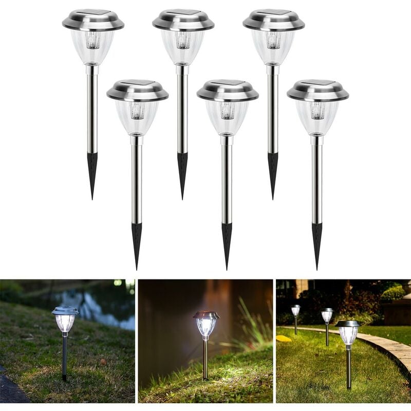 

Lámpara Solar LED Cromo para Exterior Apagado y Encendido Automático