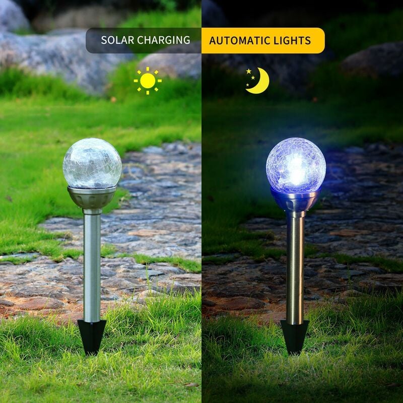 

Lámpara Solar LED Redonda Cromo para Exterior Apagado y Encendido Automático