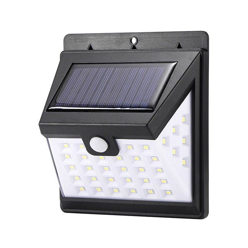 

Lámpara solar para exteriores, [40 LED] Luz solar a prueba de agua Luz solar con sensor de movimiento, 3 modos Foco LED Lámpara de pared de seguridad