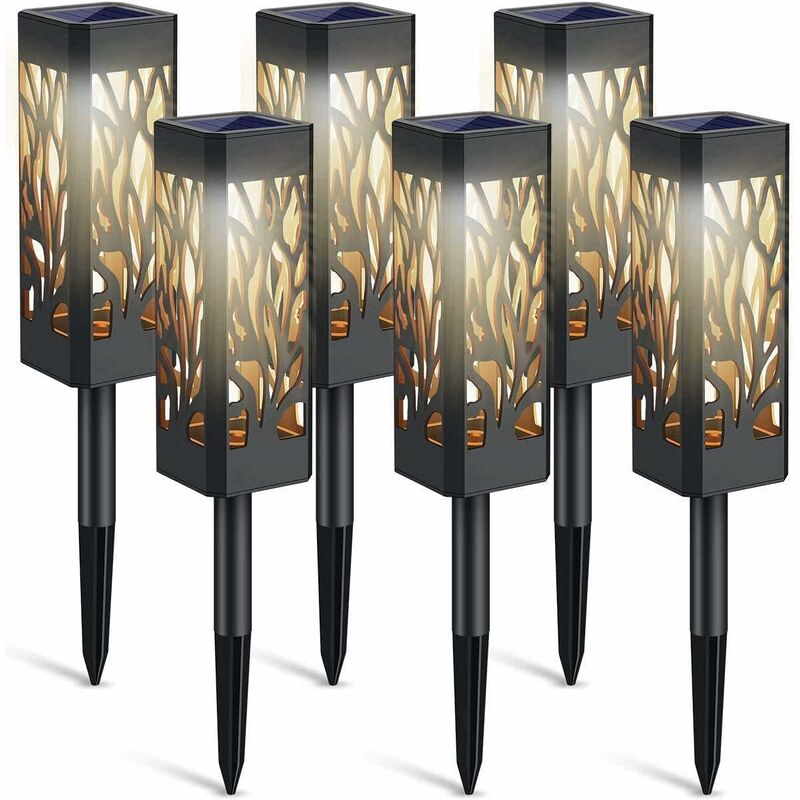 

Lámpara solar para exteriores, 6 piezas de luz solar para exteriores con LED blancos cálidos, decoración de jardín al aire libre a prueba de agua