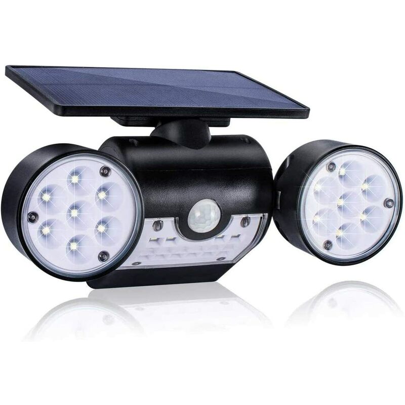 

Lámpara solar para exteriores, aplique solar para exteriores, con 30 reflectores LED de doble cabezal a prueba de agua, rotación de 360 ​​grados, con
