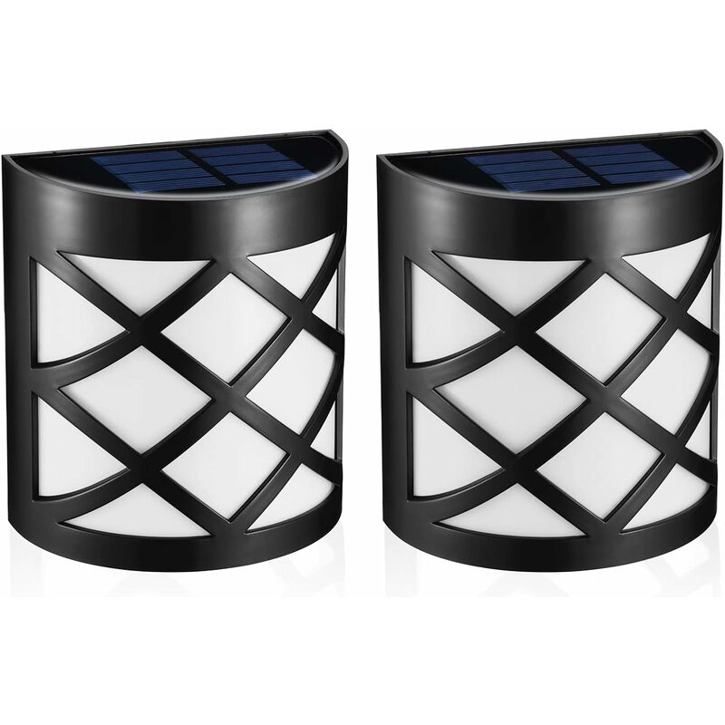 

Zqyrlar - Lámpara solar para exteriores [paquete de 2] Lámpara de pie LED solar para exteriores, valla, patio, puerta de entrada, escalera, paisaje,