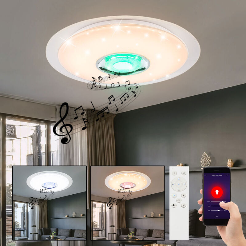 

Lámpara teledirigida del atenuador del altavoz del bluetooth de la luz de techo del RGB LED