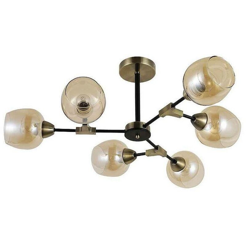 

Lámpara VESUBIO negra de 6 luces con tulipas FABRILAMP