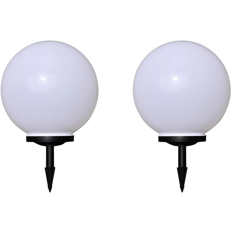 

Lámparas de jardín para camino 2 uds con pica de tierra 40 cm - Blanco