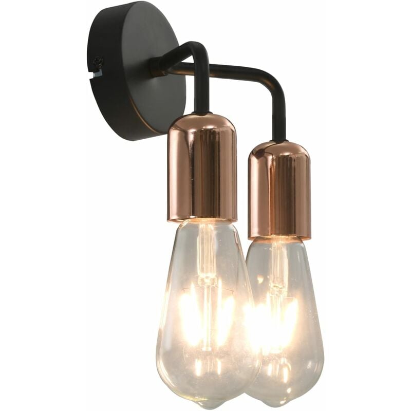 

Lámparas de pared con bombillas filamento 2 W negro y cobre E27 - Negro