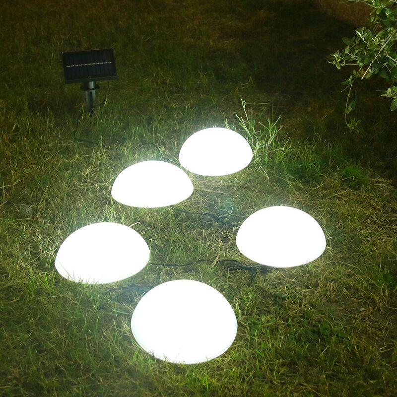 

Thsinde - Lámparas LED de enchufe solar, luz de pared de bola para exteriores, luz blanca