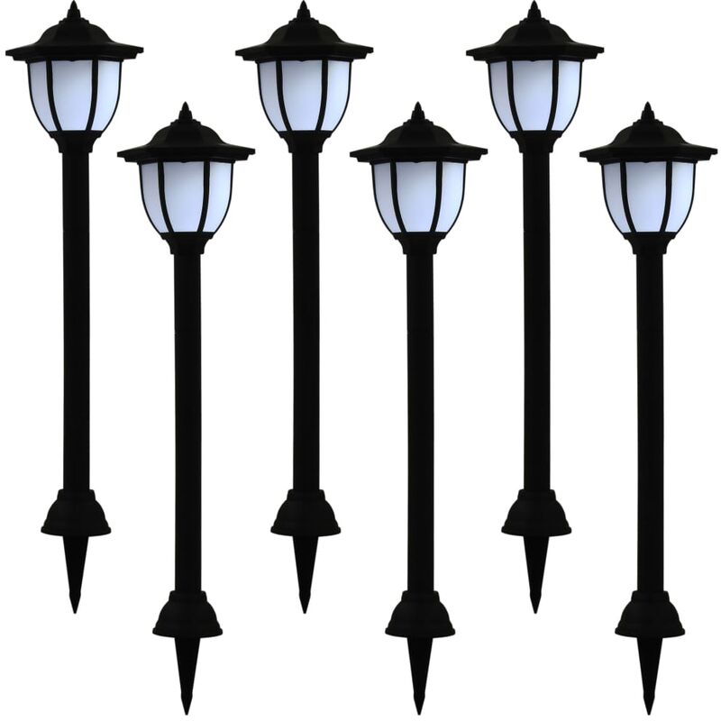 

Lámparas solares LED de exterior 6 unidades negras - Negro