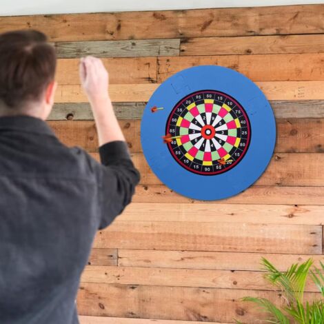 LN COZY CORNER Dart Board Surround Ring, Durable PU Dartboard Surround, Dart Backboard Ring Compatible with Standard Size Dart Boards (blue)