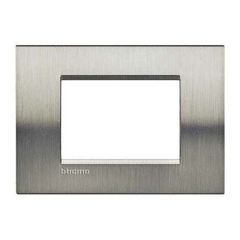 Lna4803Acs Plaque Quadra 3 Modules Acier Brossé Livinglight