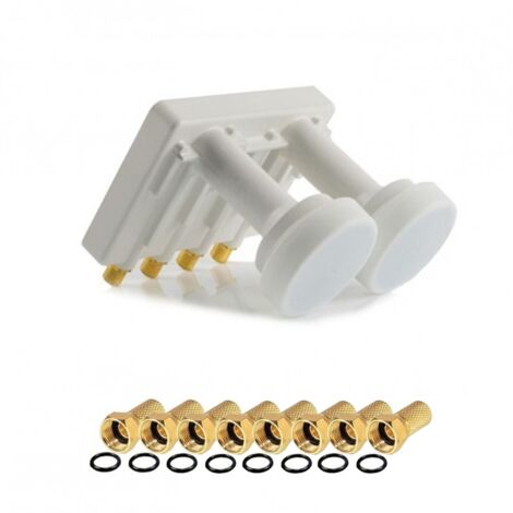 LNB Monoblock Quad - OPTICUM - Double Tête 6° - 4 sorties - 0,1 dB - 4K/Full HD