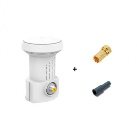 LNB Single 0,1 dB Full HD 4K Ultra HD Redline WL1 + 1 Fiche F Or + Capuchon de Protection Etanchéité