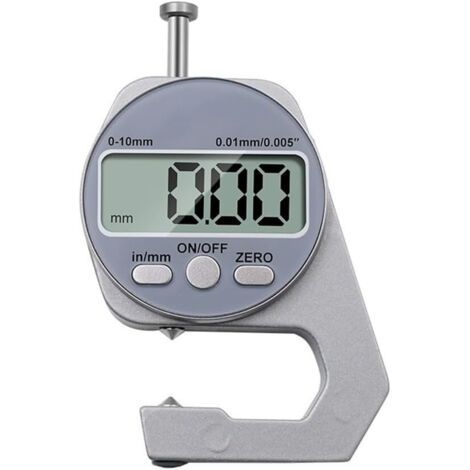 Lntyq 0–10 mm digitales Präzisions-Dickenmessgerät, elektronisches Mikrometer mit Aluminiumgehäuse für Metall, Papier, Stoff (spitze Spitze), 8,7 x 5,5 x 1,5 cm