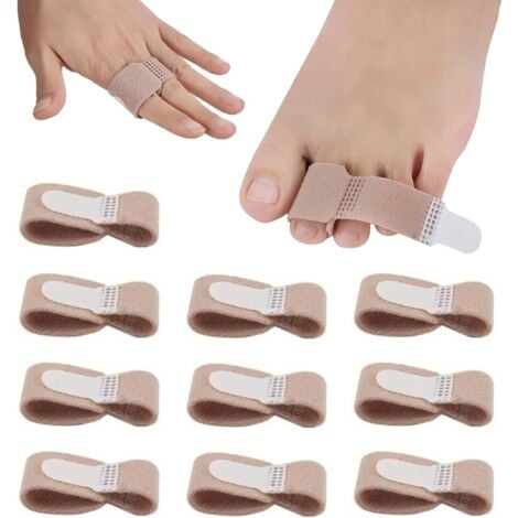 Lntyq 10 Pcs Bandages pour Orteils, Redresseur D'orteil, Orteils Attelle, Attelles D'orteils pour Chevauchement des Orteils, Pinces Cassées, Chevauchantes, Courbées