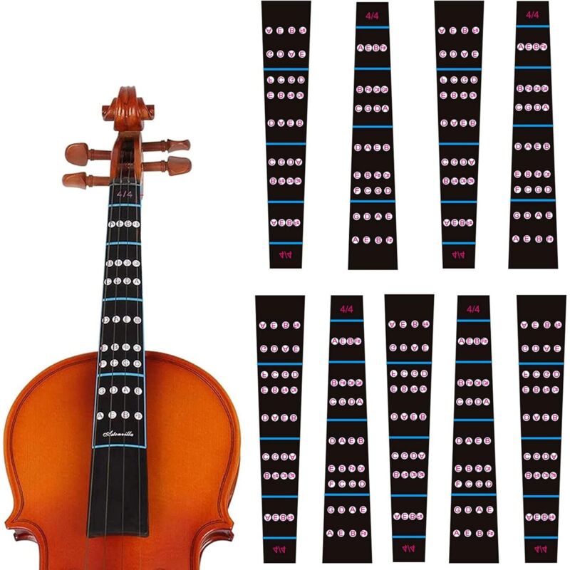 Lntyq 10 pegatinas para diapasón de violín, marcador de etiquetas para violín 4/4, marcador de diapasón colorido para principiantes, accesorios para