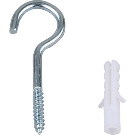 Lntyq 10 Pièce Crochets à Visser Inox, Plafond Vis Crochet, Piton à Visse, Avec 10 PCS Chevilles Kit, Pour Lustres, L'artisanat