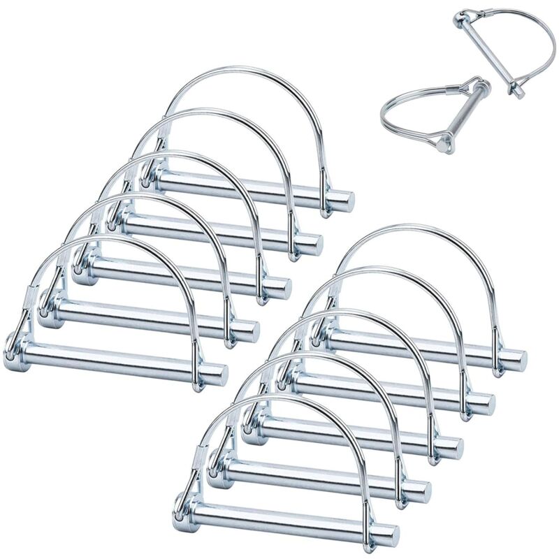 Lntyq - 10 Pièces Axe de Verrouillage, Goupille Clip 8mm, Goupille de Verrouillage, Goupille de Verrouillage Forme d, Goupille Agricole, pour piste