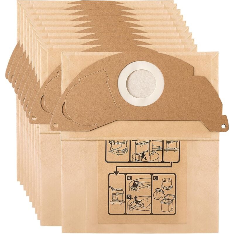 10 Remplacement Sac pour Aspirateur Karcher WD2 MV2 WD2250 A2004 6.904-322.0 - Lntyq