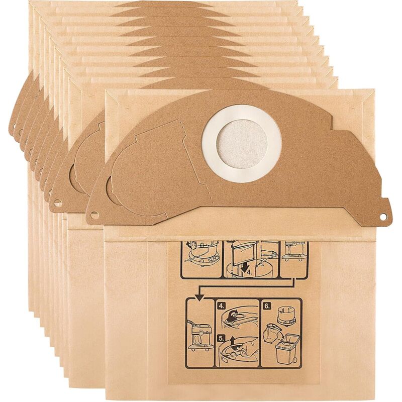 Image of 10 Remplacement Sac pour Aspirateur Karcher WD2 MV2 WD2250 A2004 6.904-322.0 - Lntyq