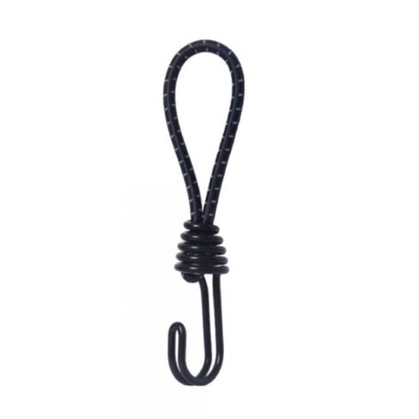 Lntyq 10 Stück Gummispanner mit Spiralhaken, 16cm Kurzer Elastikspanner Haken, Planenspanner mit Doppelhaken, Universalspanner mit Bindebändern für Camping, Gepäck