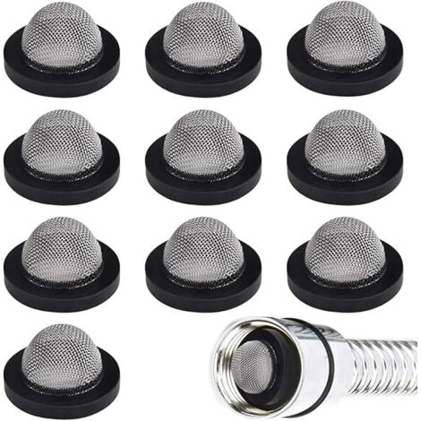 Lntyq 10 Stück Schlauchdichtungen, O-Ringe, Duschkopf-Siebfilter, Edelstahldichtung für 3/4-Zoll-Gartenschläuche, Waschmaschine und Set
