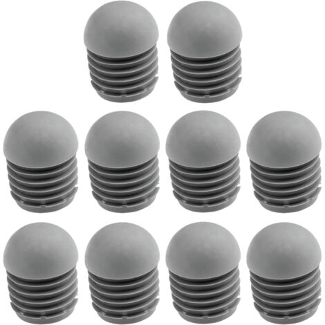 Lntyq 10 x runde Stuhlrohrkappen, rutschfest, grau, Möbelbeinschutz, 25 mm