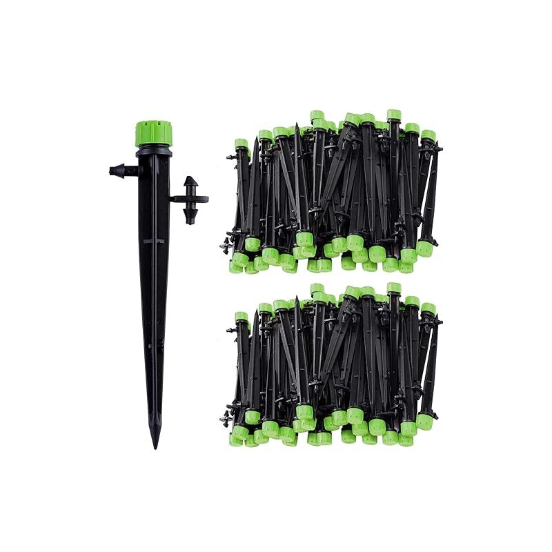 Lntyq - 100 pcs Micro Arroseur d'irrigation Goutte à Goutte, 360 degrés 8 Trous Arroseur d'irrigation à Débit d'eau pour Tuyau 4/7, adapté au système