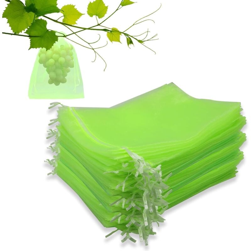100 Pièces Sac de Protection Raisins, 20 x 30 cm Sachets de Protection pour Raisin, Sac de Protection Fruits avec Cordon de Serrage, pour Protéger