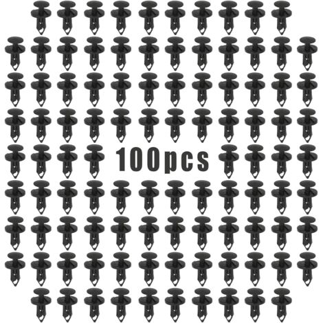 Lntyq 100 Stück Auto-Kunststoff-Nietclips, Universal-Stoßstangenclips, Kunststoff-Nietverschluss, Kunststoff-Nietclips, Auto-Kunststoff-Nietclips, Automobil-Kunststoffniete