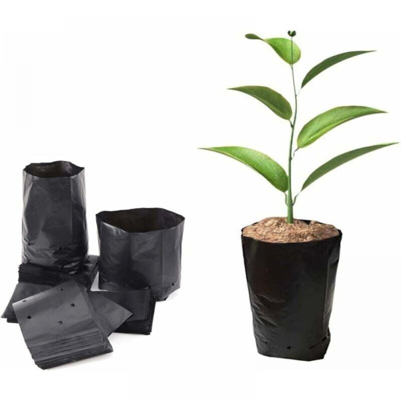 100pcs Sacs de Pépinière en Plastique épaissi pour Plantes Sacs de Plantation de Semis de Fruits Et de Fleurs, Sacs de Culture de Plantes en Jardin
