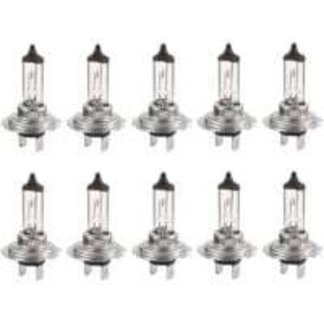 Lntyq 10pcs Ampoule halogène Led 12V H7 55W, Durable Ampoule blanche chaude Feux de route/feux de croisement pour voiture