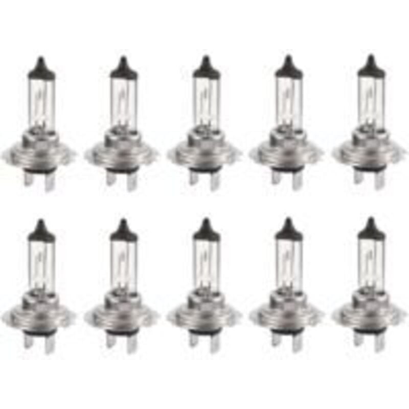 Lntyq - 10pcs Ampoule halogène Led 12V H7 55W, Durable Ampoule blanche chaude Feux de route/feux de croisement pour voiture
