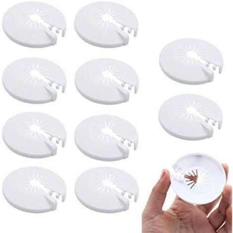 Lntyq 10Pcs Radiateur Cache Tuyau pour Radiateur Chauffage Plomberie Couvercle de Trou Mural 14-29mm (Blanc)