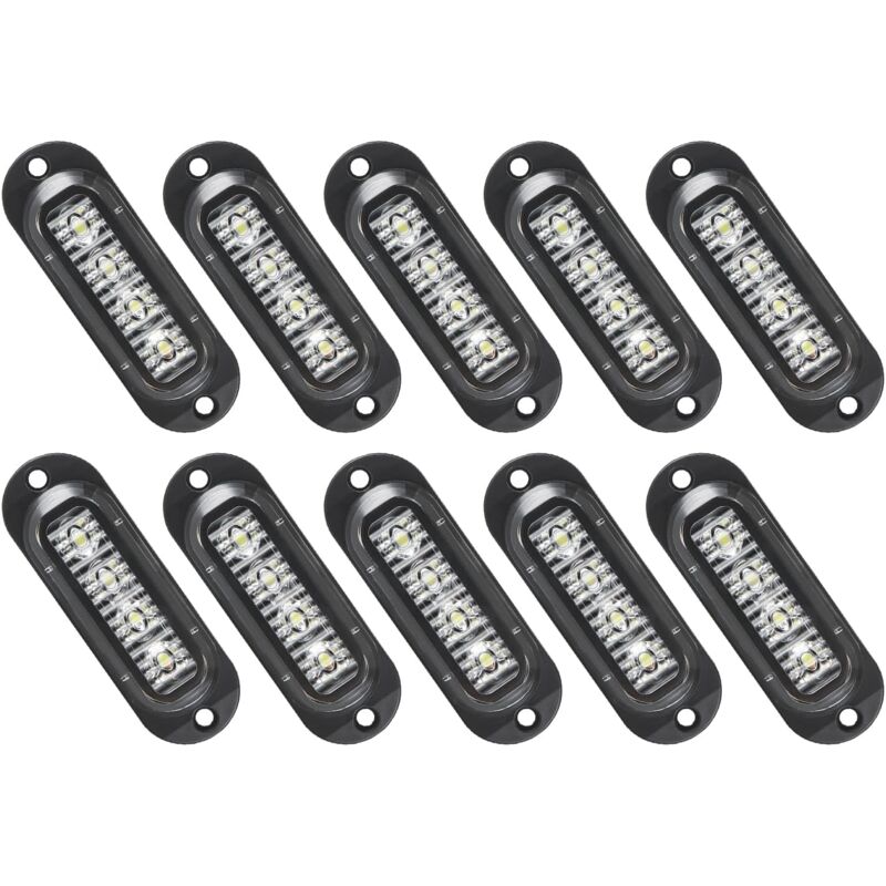 Lntyq - 10X led Feux de Marquage Latéral 12 / 24V Feux De Gabarit led Remorque Lampe Latérale Avertissement Lumière pour Camion rv Caravan (Blanc)