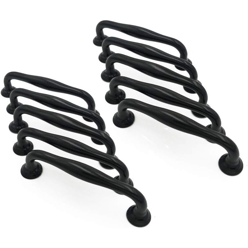 Lntyq - 10X Poignées et boutons de tiroir Cuisine Armoire Porte Poignées Placard Tiroir Chambre Meubles Tirer Entraxe 128mm