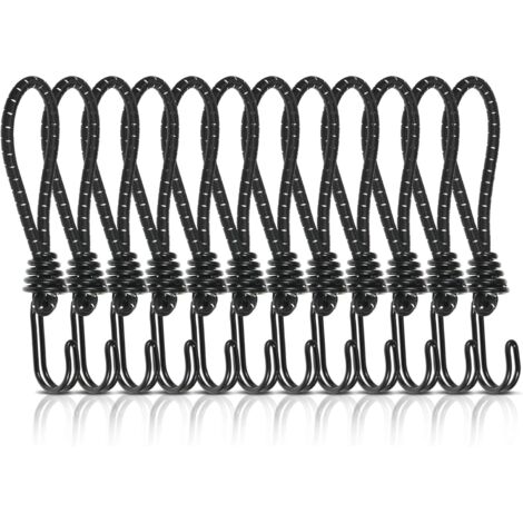 Lntyq 12 Stück Spanngummis mit Haken, 15cm Planenspanner mit Spiralhaken, Expanderhaken, Expanderschnallen, Robuste Gummispanner