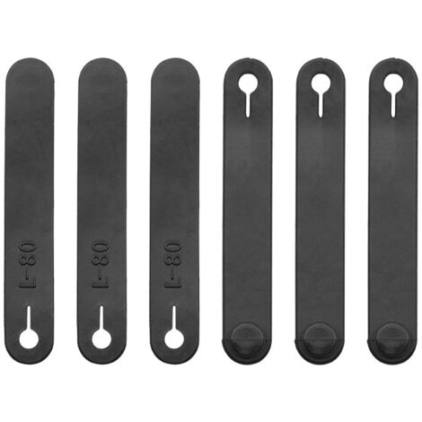 Lntyq 12 Stück wiederverwendbarer schwarzer Kabelbinder-Organizer aus Gummi – Gummikabelband für mechanische Produkte, Heimladegeräte