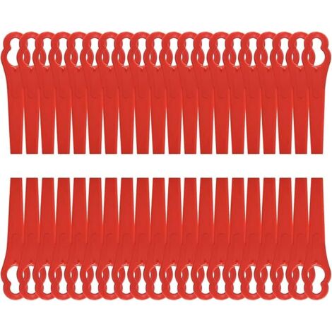 Lntyq 120 Stück Rasentrimmerklingen, rote Ersatzklingen aus Kunststoff, 8,3 cm, Rasenmäherklingen aus Kunststoff für Garten und Rasentrimmer (120 Stück)