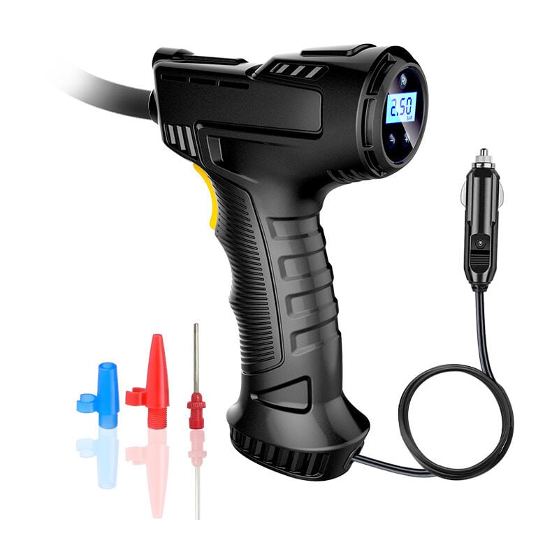 Lntyq - 120W voiture pompe à Air électrique pneu de voiture pompe gonflable Portable Rechargeable compresseur d'air numérique Auto gonfleur de pneu