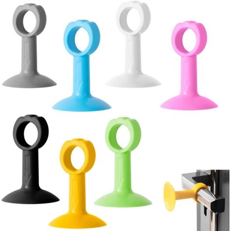Lntyq 14 Stück Antikollisionspads aus Silikon für Türgriffe zur Vermeidung von Schäden an der Wand. Sauggriff, geräuschloser Stoßfänger, geräuschloser Türstopper mit Saugnapf (7 Farben)