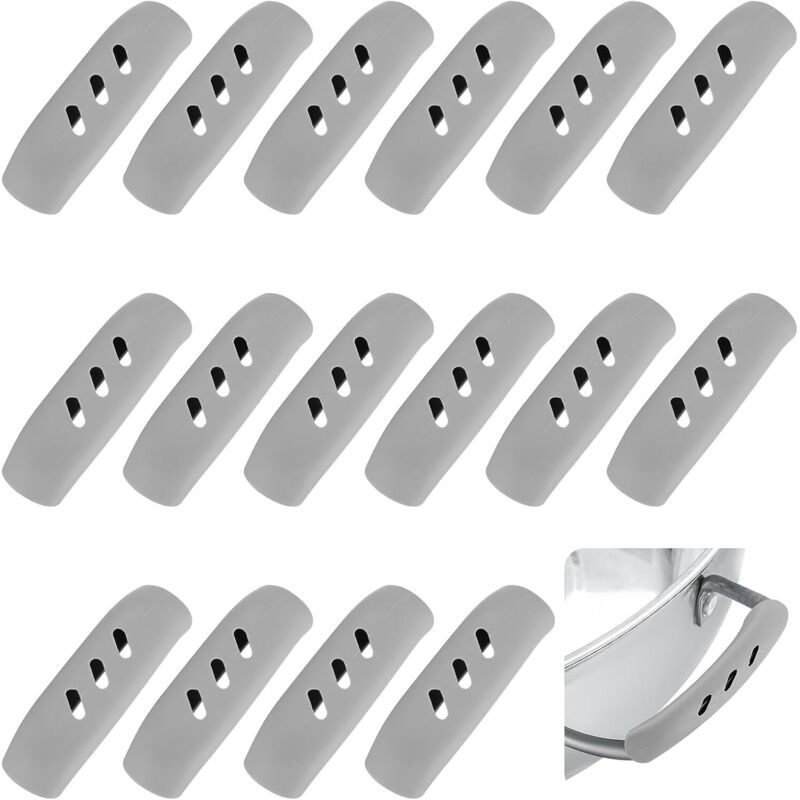 Lntyq 16 asas de silicona para ollas, soportes para asas de ollas, tapas de silicona, agarre de silicona resistente al calor para cacerolas,