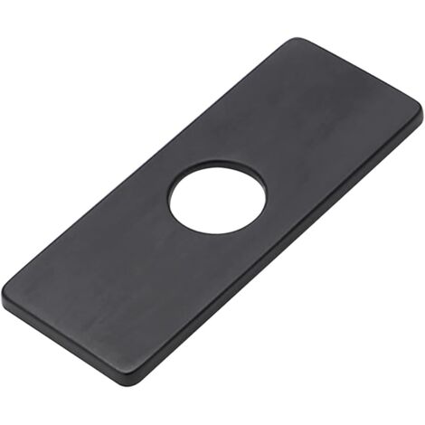 Lntyq 16 cm Edelstahl-Abdeckplatte für Spülbecken, Küchenarmatur, Waschbecken, Schwarz