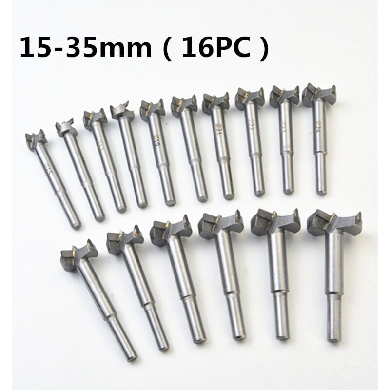 Lntyq - 16PCS Fraise Carbure, L'installation de Portes Sphériques, Tiroirs, Mèches à Façonner Foret pour Faire Des Trous Propres à Fond Plat Dans Le