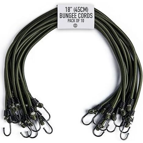 Lntyq 18" (45CM) Spanngurte - 10er-Pack - Spannhaken - Spanner mit Haken für Gepäck, Dachgepäckträger, Camping - UV- und witterungsbeständig