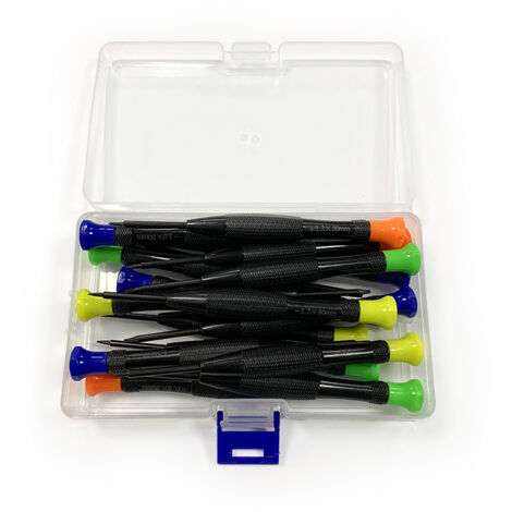 Lntyq 18-teiliger Torx-Schraubendreher, Mini-magnetischer Torx-Flachkopf, Kreuzschlitz, kleine Pinzettenschraubendreher mit T2, T3, T4, T5, T6, T7, T8, T9, T10 für Xbox, Computer, Telefon, Uhr, Juweli